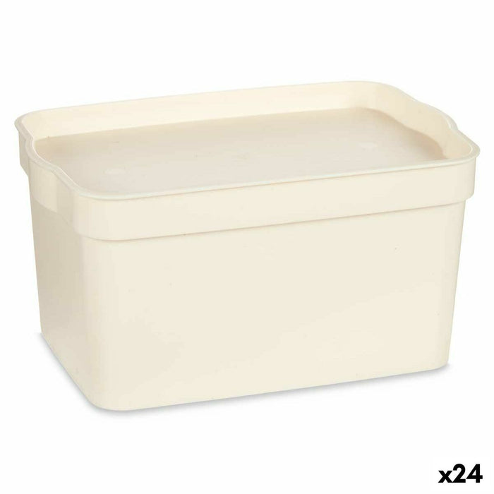 Storage Box with Lid Cream Plastic 2,3 L 13,5 x 11 x 20 cm (24 Units)