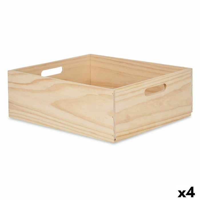 Decorative box Pine 35 x 14 x 40 cm (4 Units)