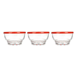 Set of bowls Karaman Red Transparent Glass Polyethylene Ø 10,5 cm 275 ml (8 Units)