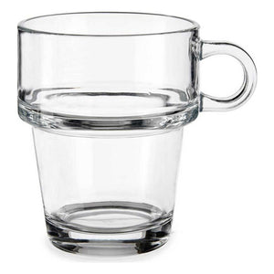 Cup Stackable Transparent Glass 270 ml (24 Units)