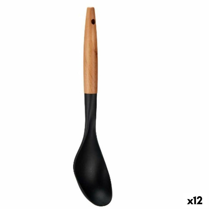 Ladle Black Natural Wood 7 x 33,5 x 3,5 cm (12 Units)