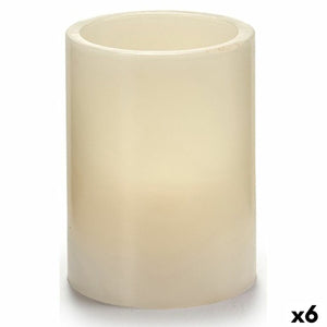LED Candle Cream 7,5 x 10 x 7,5 cm (6 Units)