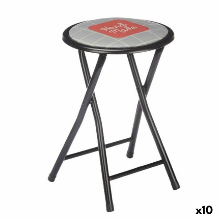 Folding Stool Gift Decor Hand Made Brown Black Grey Tile PVC Metal 30 x 30 x 45 cm 30 x 69 x 7 cm (10 Units)