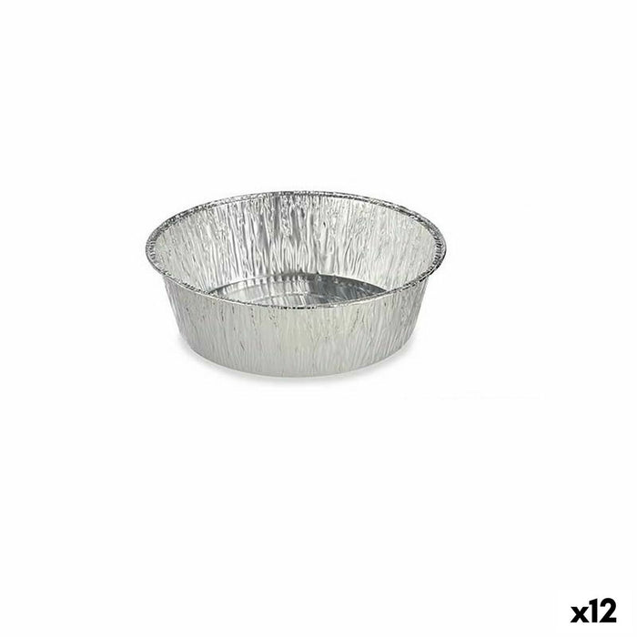 Set of Kitchen Dishes Disposable Circular Aluminium 25 x 8 x 25 cm (12 Units)