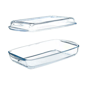 Tray with lid Borcam Transparent Borosilicate Glass 1,9 L (4 Units)