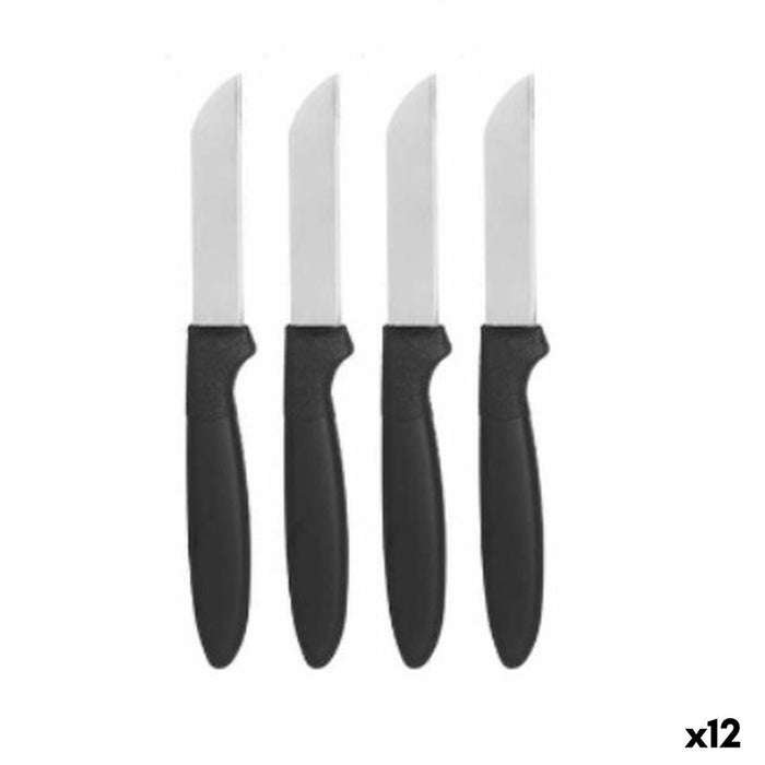 Peeler Knife Set Black Silver Stainless steel Plastic 17,2 cm (12 Units)