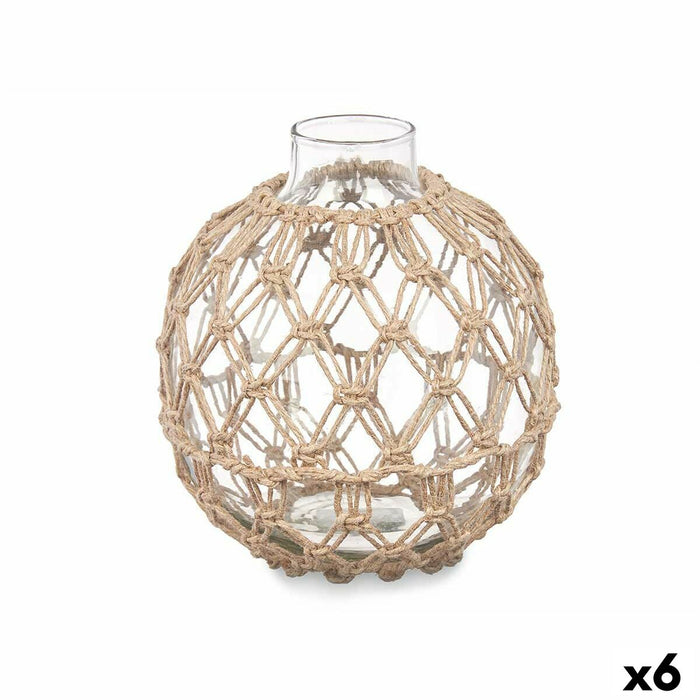 Decorative bauble Transparent Natural 18 x 20 cm (6 Units)