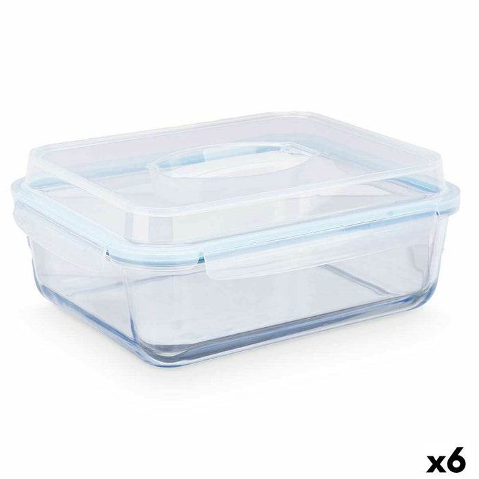Lunch box Transparent polypropylene Borosilicate Glass 4,8 L 32 x 13 x 26,2 cm (6 Units)