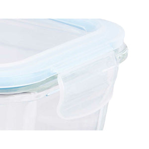 Lunch box Transparent Silicone Borosilicate Glass 950 ml 18 x 8,8 x 13,5 cm (12 Units)