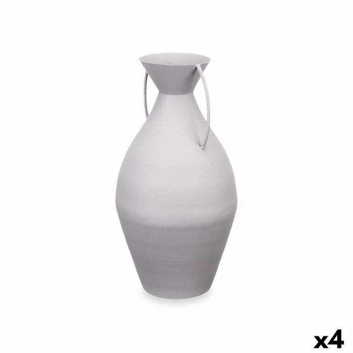 Vase Grey Steel 22 x 43 x 22 cm (4 Units)