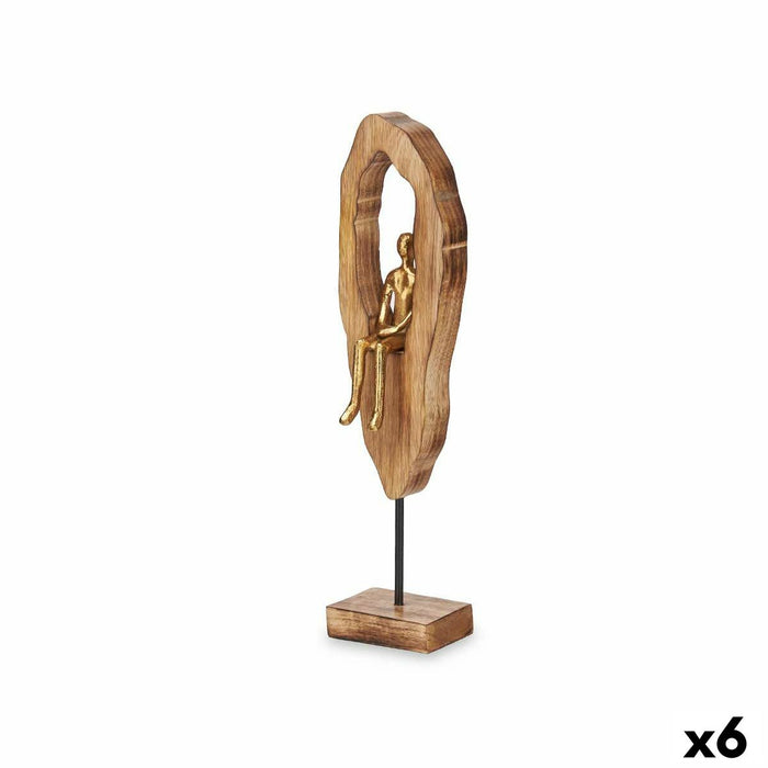 Decorative Figure Sitting Golden Metal 10 x 41,5 x 7,5 cm (6 Units)