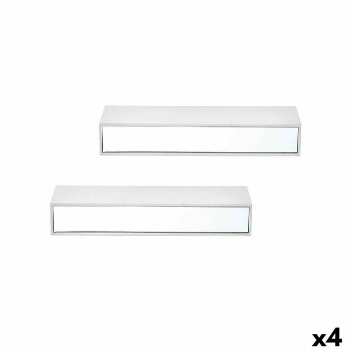 Shelves MDF Wood 2 Pieces Mirror Set (4 Units)