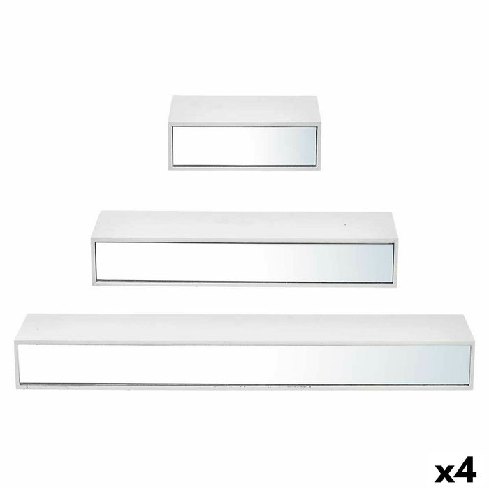 Shelves MDF Wood 3 Pieces Mirror Set (4 Units)