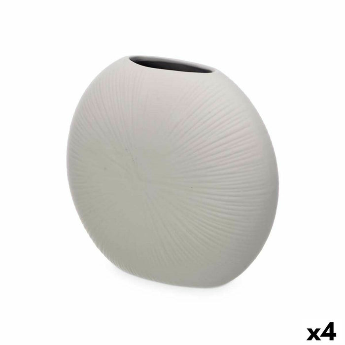 Vase Grey Ceramic 29 x 26 x 11 cm (4 Units) Circular