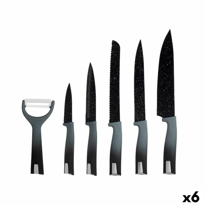 Knife Set Kinvara Black Stainless steel polypropylene 6 Pieces (6 Units)