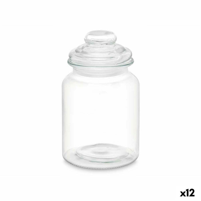 Jar Vivalto Transparent 900 ml With lid (12 Units)