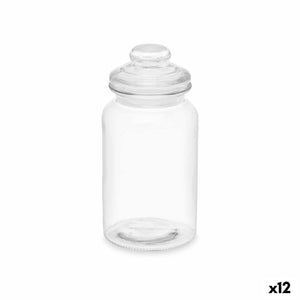 Jar Transparent Glass 1,2 L (12 Units) With lid