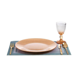 Flat Plate Golden Glass Ø 27 cm (6 Units)