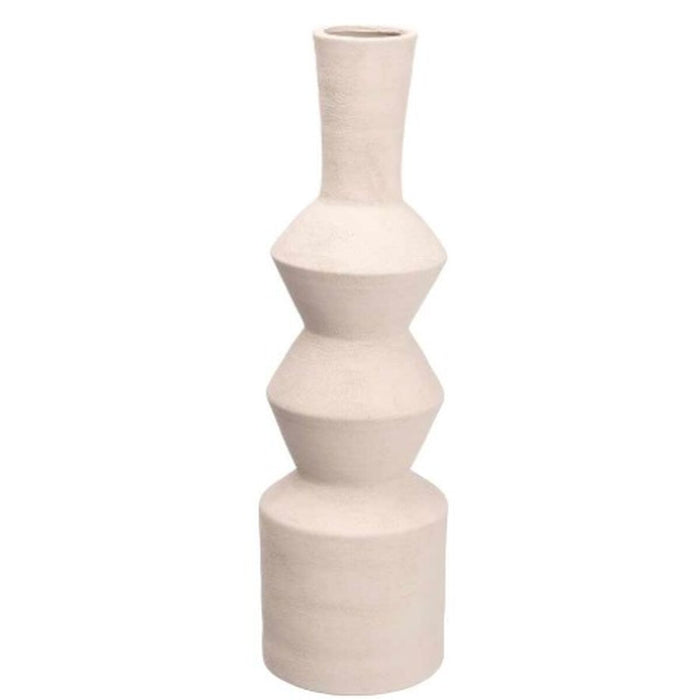 Vase Gift Decor White Ceramic Geometric 15 x 60 x 15 cm