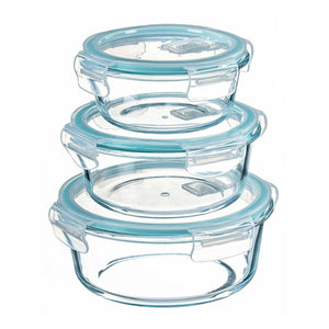 Set of Stackable Hermetically-sealed Kitchen Containers Kozina Circular 3 Pieces