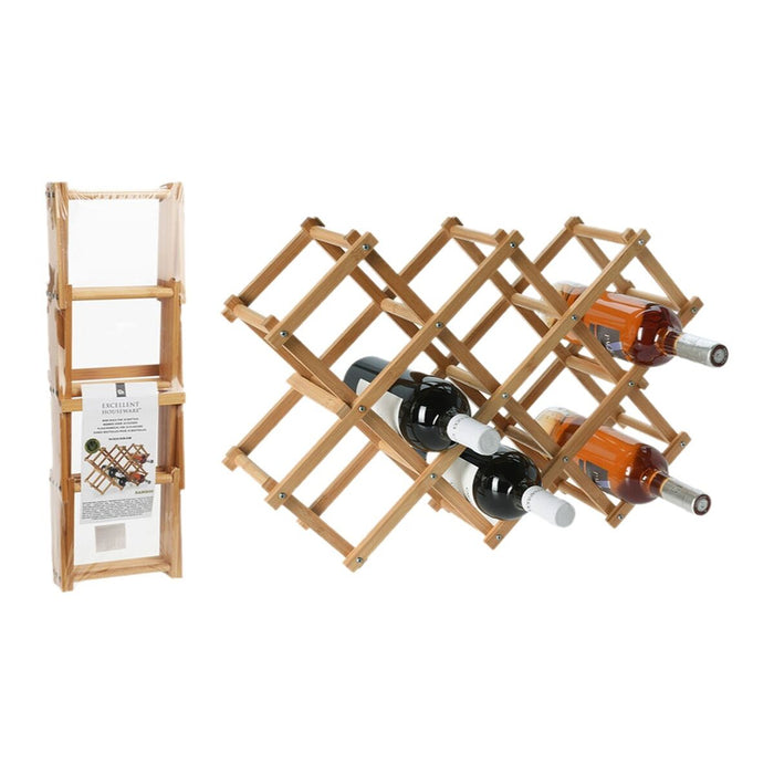 Bottle rack Excellent Houseware 784230710 Bamboo 54,5 x 16,5 x 36,5 cm