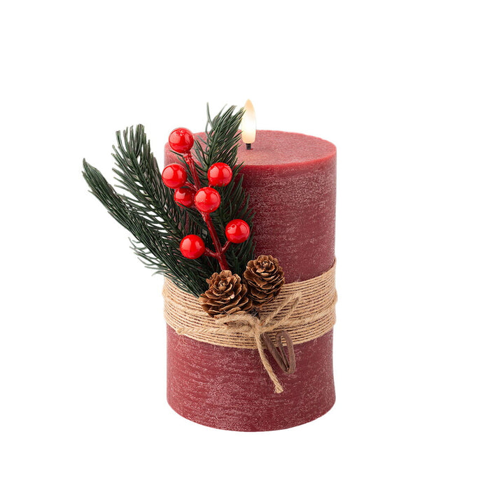 LED Candle Lumineo Red Ø 10 x 18 cm Rustic (AA)