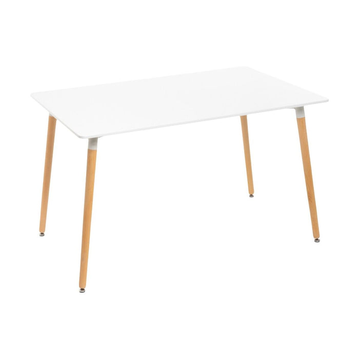 Table White Natural 125 x 80 x 74 cm