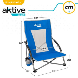 Beach Chair Aktive Blue 50 x 67 x 51 cm (4 Units)