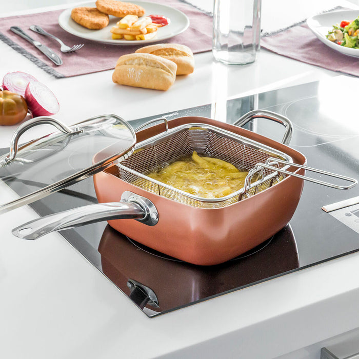 All-Purpose Copper Pan Set 5 in 1 Coppans InnovaGoods IG117346 Silver Metal Aluminium 5 Pieces Ø 24 cm (Refurbished A)
