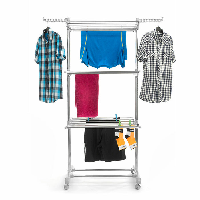 Folding Vertical Clothes Dryer with Wheels Folver InnovaGoods   24 Bars Metal (Refurbished B)