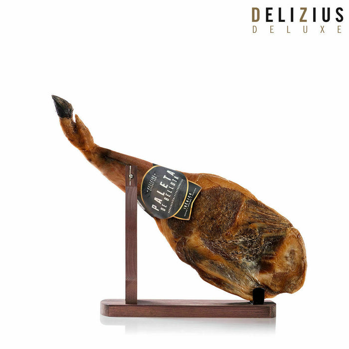 Set of Iberian Acorn-Fed Ham Shoulder and Ham Holder Delizius Deluxe