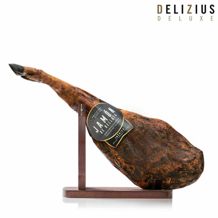 Set of Iberian Acorn-Fed Ham and Ham Holder Delizius Deluxe