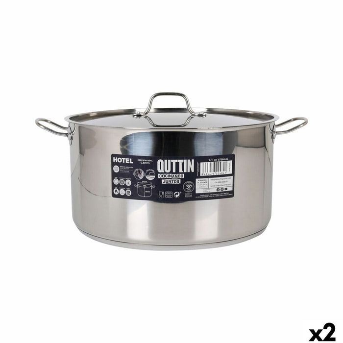 Casserole with lid Quttin ø 34 x 18 cm (2 Units)