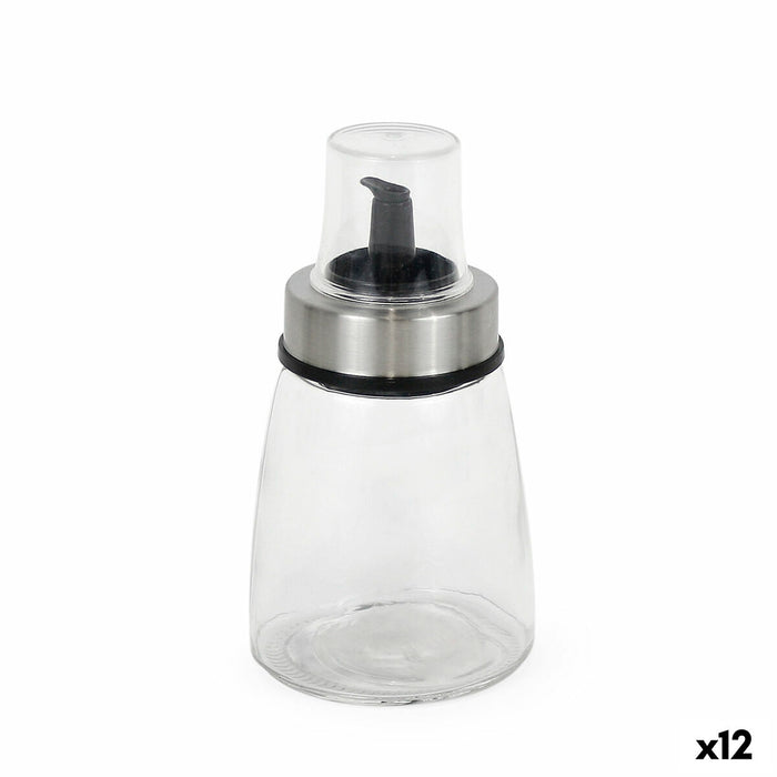 Cruet Quttin Transparent Silver Glass 200 ml 6,5 x 6,5 x 12,5 cm (12 Units)