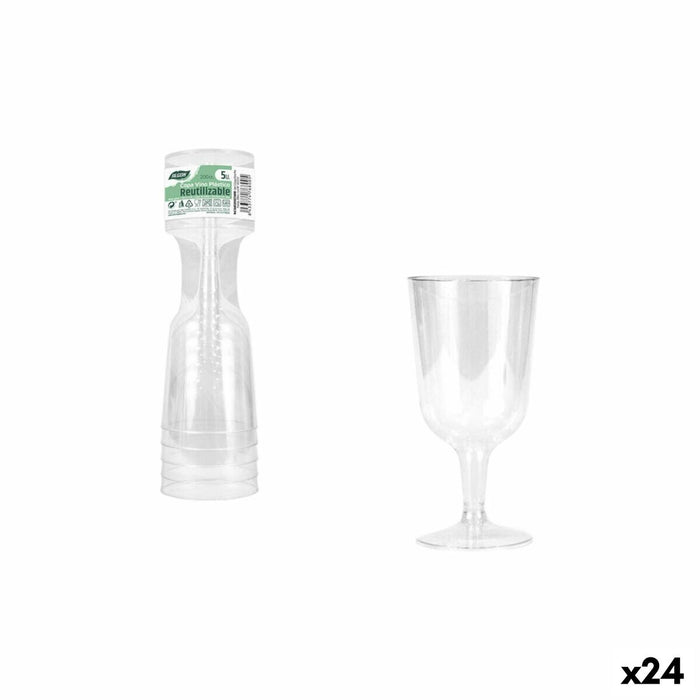 Wine glass Algon 200 ml 5 Pieces (24 Units)