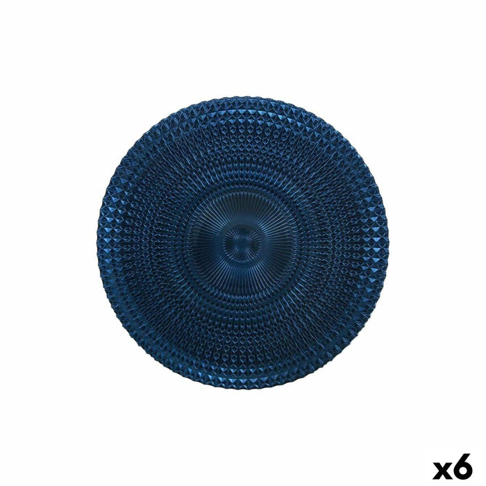 Flat Plate Alfares Alfares Blue Glass Ø 31 cm (6 Units)