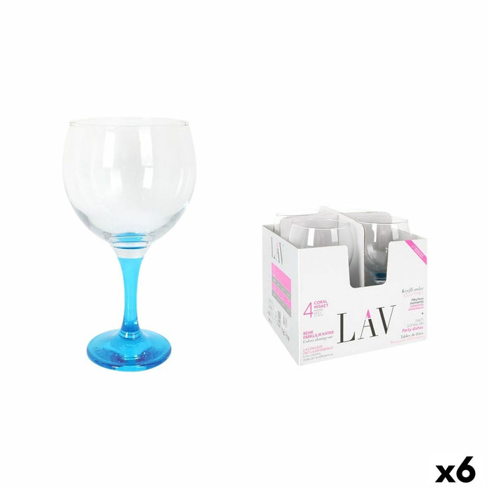 Cocktail glass LAV Blue 4 Pieces (6 Units)
