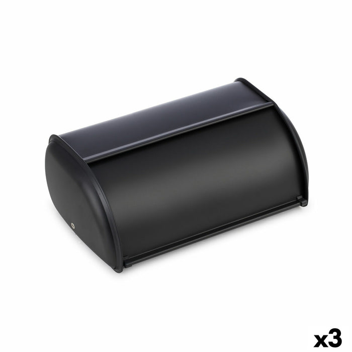 Breadbasket Quttin Black Metal 43,5 x 27,5 x 18,5 cm (3 Units)