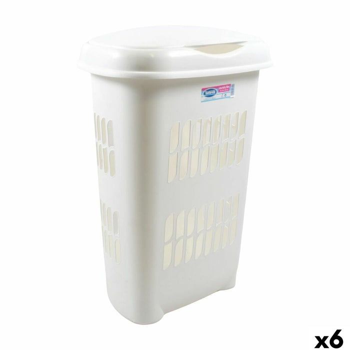 Bucket container Tontarelli White 55 L 46 x 34 x 64 cm (6 Units)