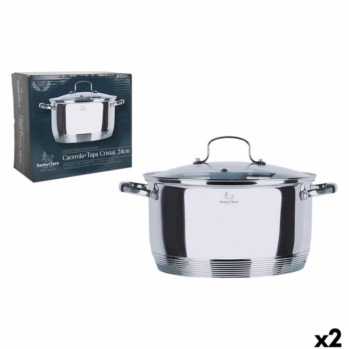 Casserole with lid Santa Clara Ø 25,5 x 34 x 15 cm (2 Units)