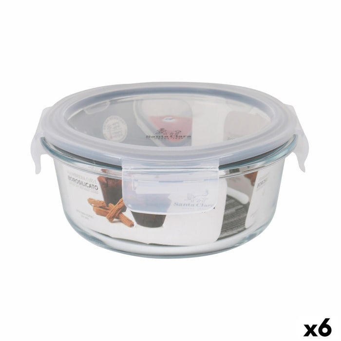 Hermetic Lunch Box Santa Clara Transparent 650 ml (6 Units)