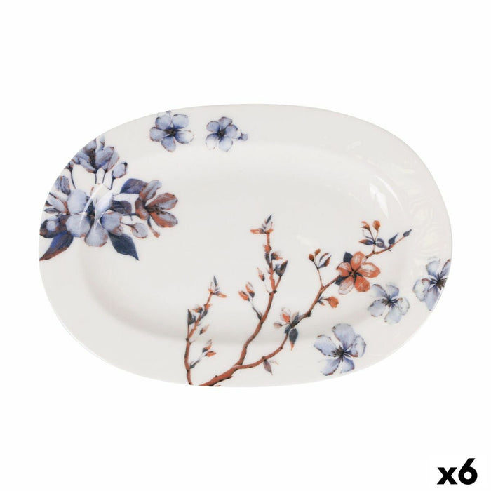 Snack tray Toscana Flowers Oval 27 x 7 x 1,5 cm (6 Units)