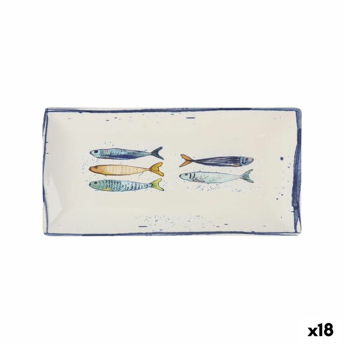 Serving Platter La Mediterránea Peixe Rectangular Fish 30 x 15 x 2 cm (18 Units)