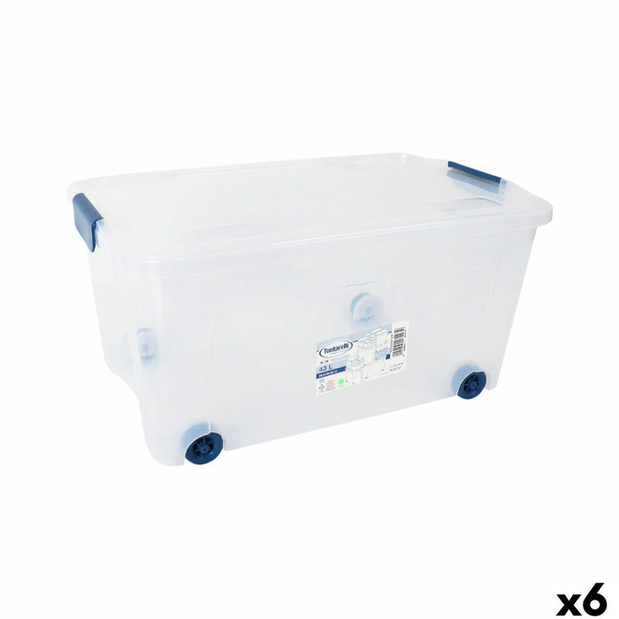 Storage Box with Wheels Tontarelli 59 x 38 x 29 cm (6 Units)