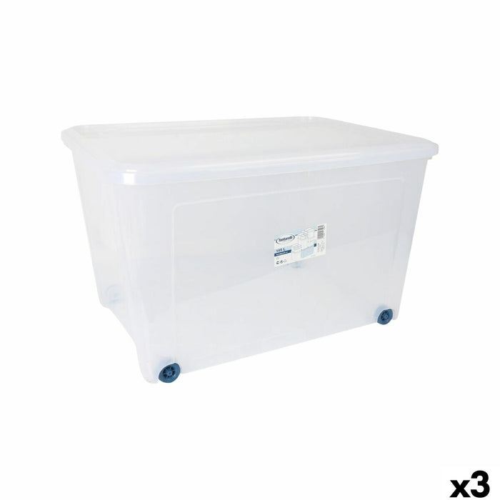 Storage Box with Wheels Tontarelli 78,2 x 58,2 x 47 cm (3 Units)