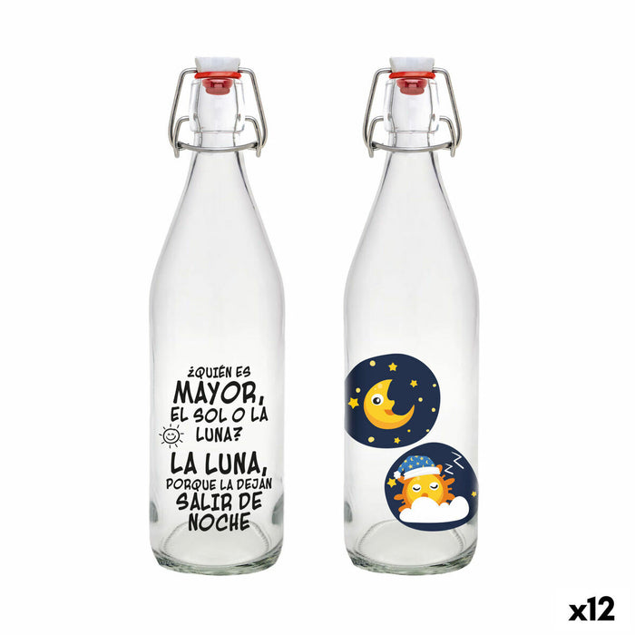 Glass Bottle La Mediterránea Glass 1 L (12 Units)