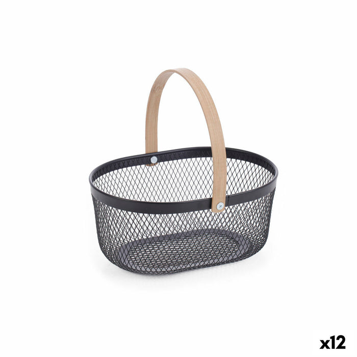 Basket Confortime Metal Bamboo Oval (12 Units)