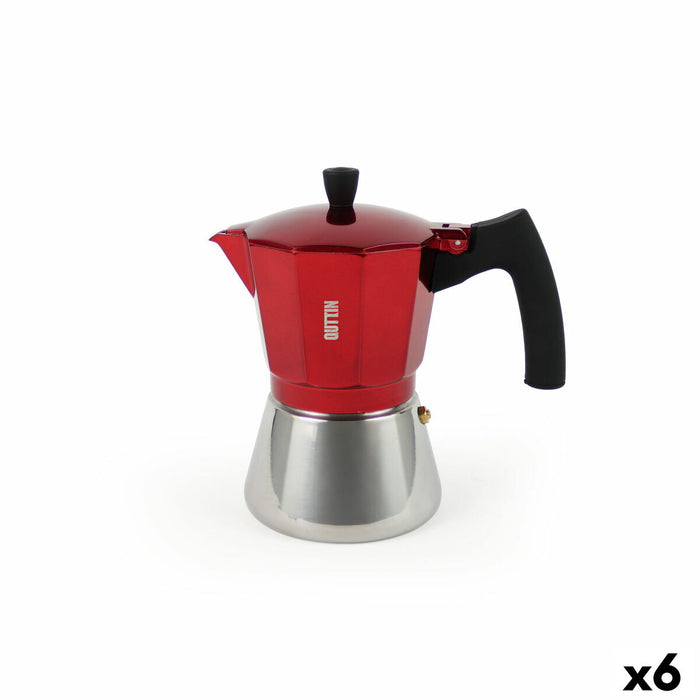 Italian Coffee Pot Quttin Red Aluminium 0,3 L (6 Units)