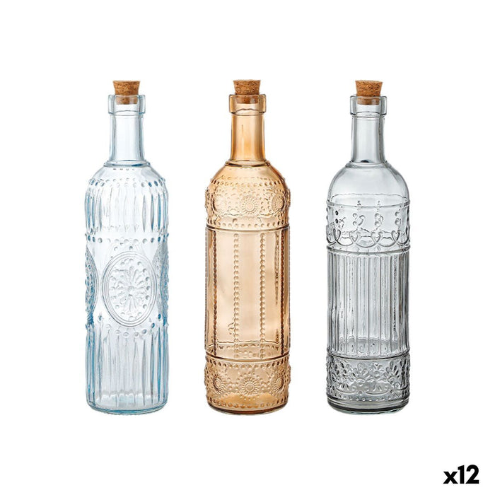 Glass Bottle La Mediterránea Cork Glass 1 L (12 Units)