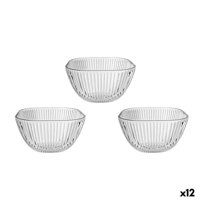 Set of bowls La Mediterránea Eddas Transparent Glass 270 ml 3 Pieces (12 Units)
